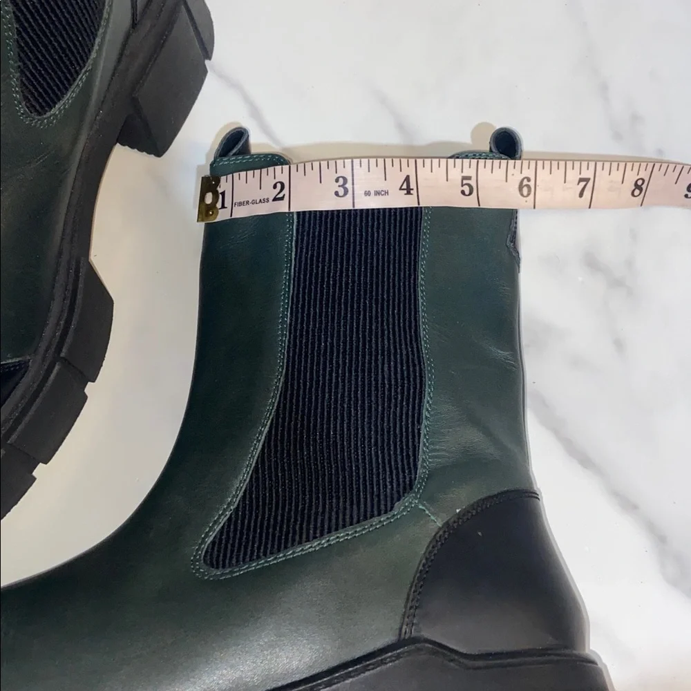 Free People Maren Mid Green Leather Chelsea Boots Size 40(9)